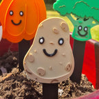 3D Printed Smiley Face Plant Marker: PLA Garden Decor